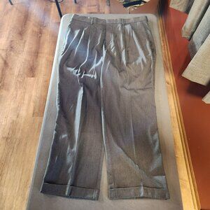 Covington Men’s Charcoal Gray Pleated Dress Pants 36x29 Cuffed Hem